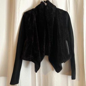 JACK by BB Dakota Black Mixed-Texture Cropped Jacket